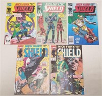 (5) Vntg Marvel Nick Fury Agent Of Shield Comics