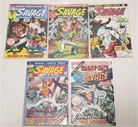 (5) Vintage Marvel Doc Savage Comic Books