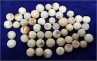 Vintage & Antique White Glass & Clay Marbles