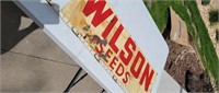 Vintage Wilson seeds 28x12" metal sign