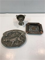 Antique metal ashtrays