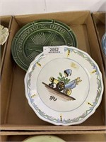 3 French Plates & Large Ashtray