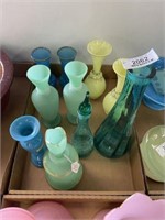 Assorted Opaline & Glass Vases/Bottles