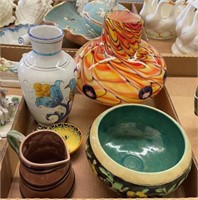 Quimper Spoon Rest, Art Glass Vase & Miscellaneous