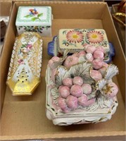 Quimper Butter Dish, Dresser Boxes