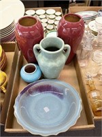 Stoneware Bowl & Vases