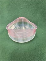 Pink Opalescent Art Glass Bowl