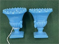 2 Blue Small Collector Urns