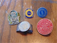 (2) United Auto Worker UAW & Chrysler Corp. Pins,