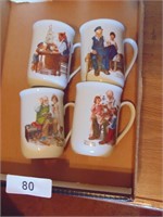 (4) Norman Rockwell Coffee Cups
