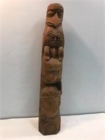 23” wood carved totem pole