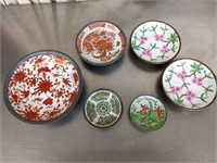 Japanese Porcelain Ware set in Pewter&Brass