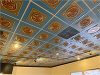 4 Hand painted 2' wood ceiling tile Chinese Dining