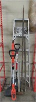 Werner Aluminum Step Ladder + Long Handled Tools