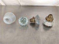 Vintage glass knobs and bulb