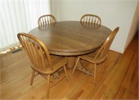 Oak Pedestal Dining Room Table