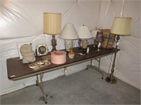 8' Folding Table w/Selection of Lamps & Floor