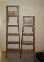 2 Wooden Folding Ladders