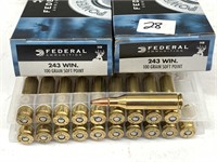(40 Rds) 243 Win Ammo 100 Gr SP
