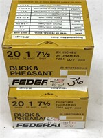 (50 Rds) 20 Ga Ammo 7 1/2 Shot Duck & Pheasant