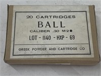 (20 Rds) Ball Caliber .30 M2 Ammo (30-06)
