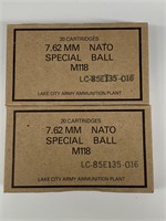 (40 Rds)Lake City 7.62 Nato Ammo Special Ball M118