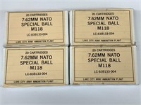 (80 Rds)Lake City 7.62 Nato Ammo Special Ball M118