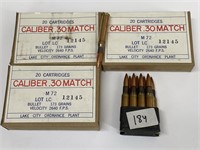 (68 Rds) Lake City Caliber .30 Match M72 Ammo