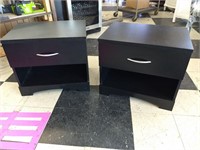 Two black low night stands