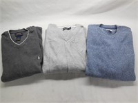 (3) Men's Sweaters/Shirts Sz Large, Polo, Nautica