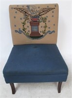 Vintage Needlepoint "Bicentennial" Chair