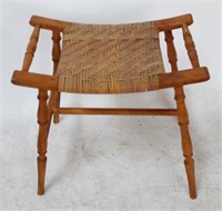 Rounded top woven cane stool
