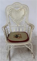 Vintage Fancy Wicker Rocking Chair