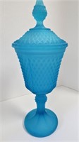 Blue lidded urn