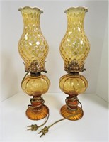 Amber glass lamps
