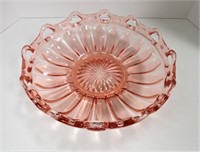 Pink glass serving bowl