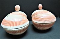 Fitz & Floyd lidded shell bowls