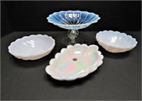 Four beautiful glass dishes, Westmoreland glass