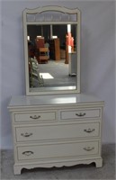 Painted White Dresser w/ Mirror