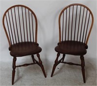 Pair of Tom Seely Matching Cherry Windsor Chairs