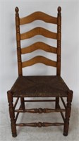 Antique Ladderback Rush Seat Chair