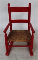 Child's Vintage Cane Seat Painted Rocking Chair