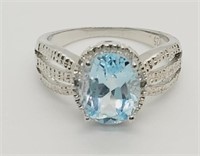 Ocean Mystic Gemstone Sterling Silver Ring, sz 7