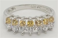 Yellow sapphire & Created White Topaz Sterling