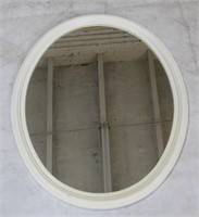 White Oval Framed Mirror