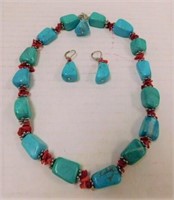 Turquoise/red coral set