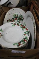 BOX LOT OF CHRISTMAS DISHES