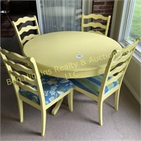 Round Yellow Table w/ 4 Chairs
