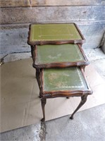 Set Nesting Tables W/ Leather Tops