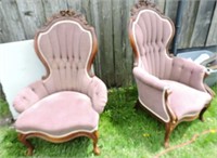 Pair Victorian Parlor Chairs